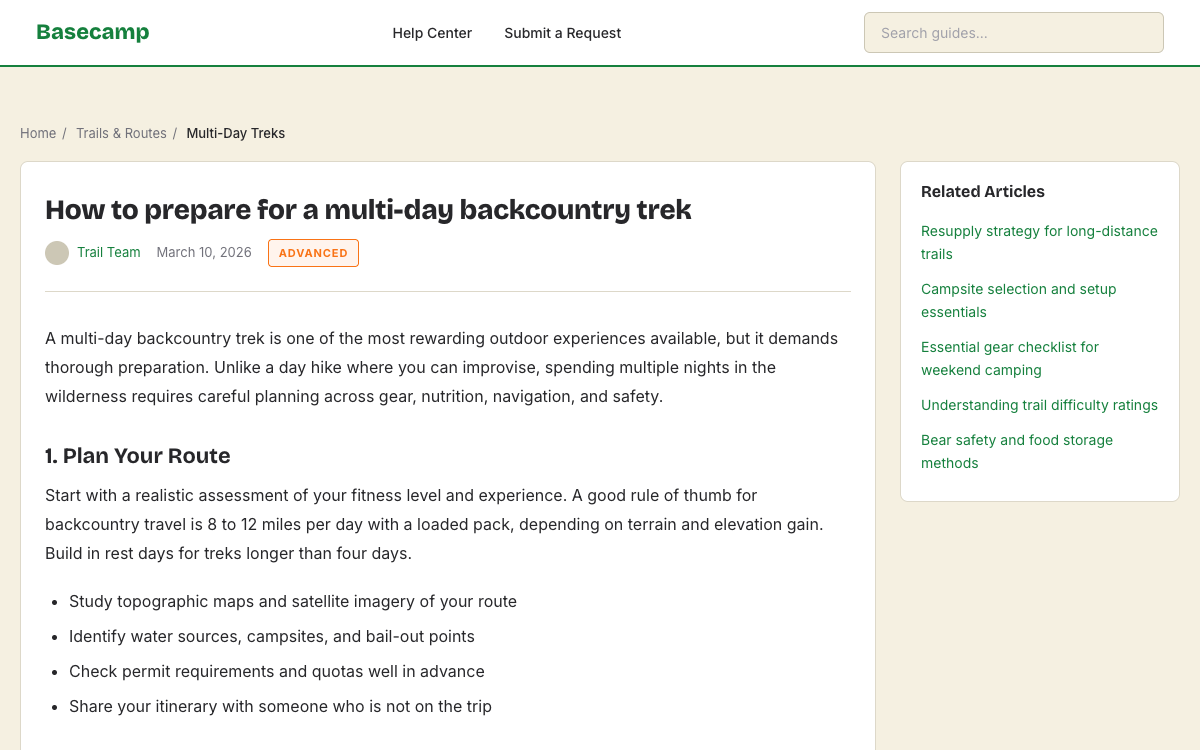 Basecamp Article preview