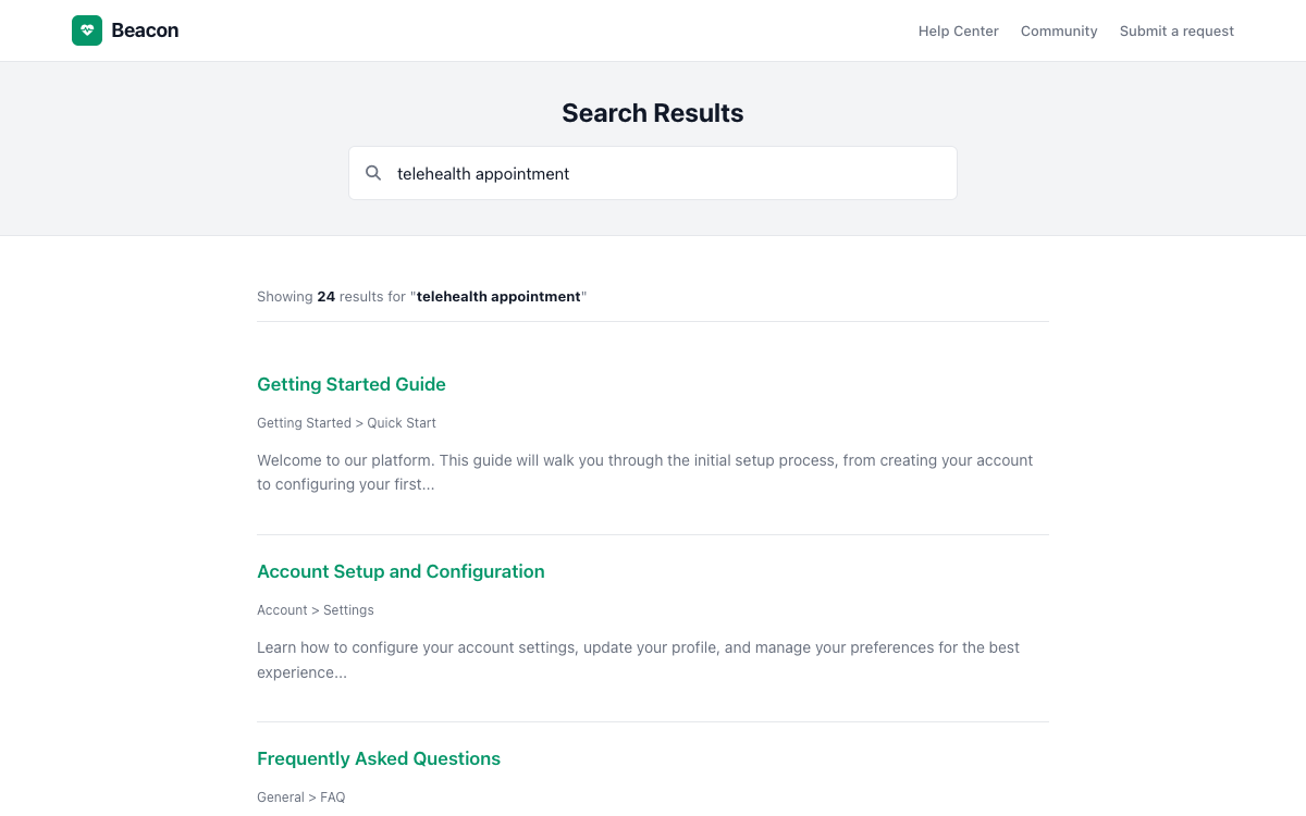 Beacon Search preview
