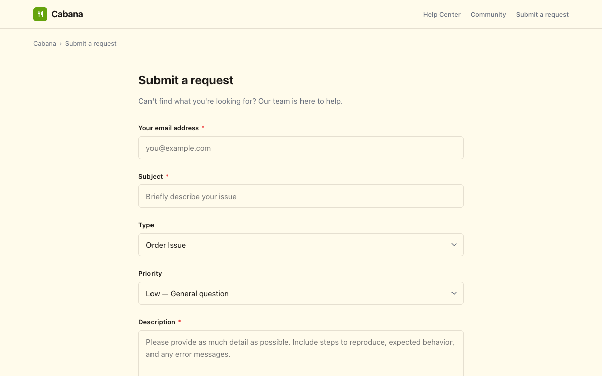 Cabana Request preview