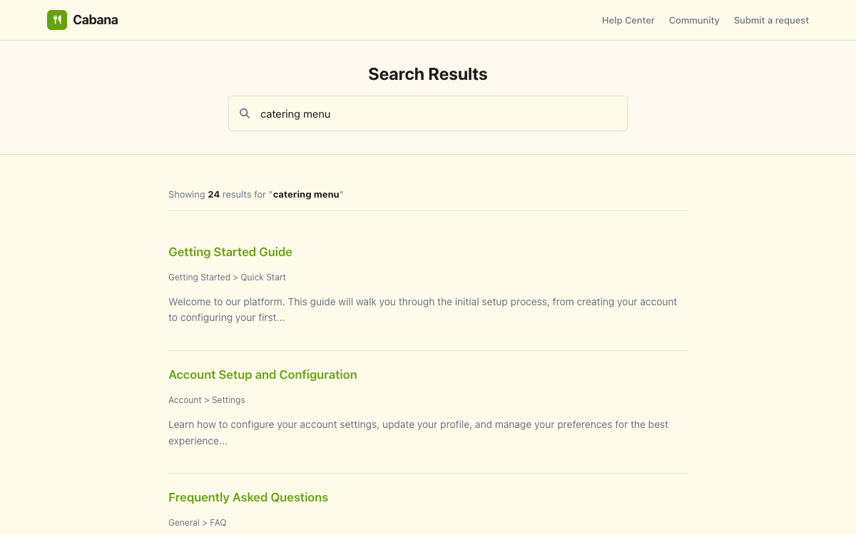 Cabana Search preview