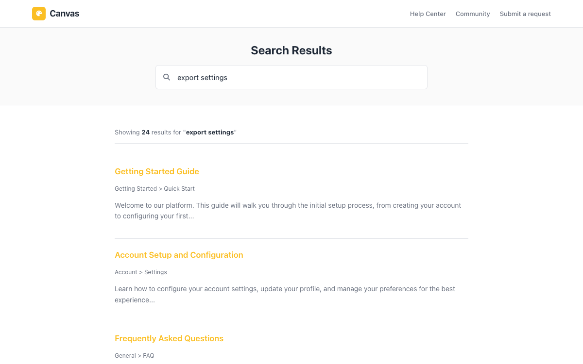 Canvas Search preview