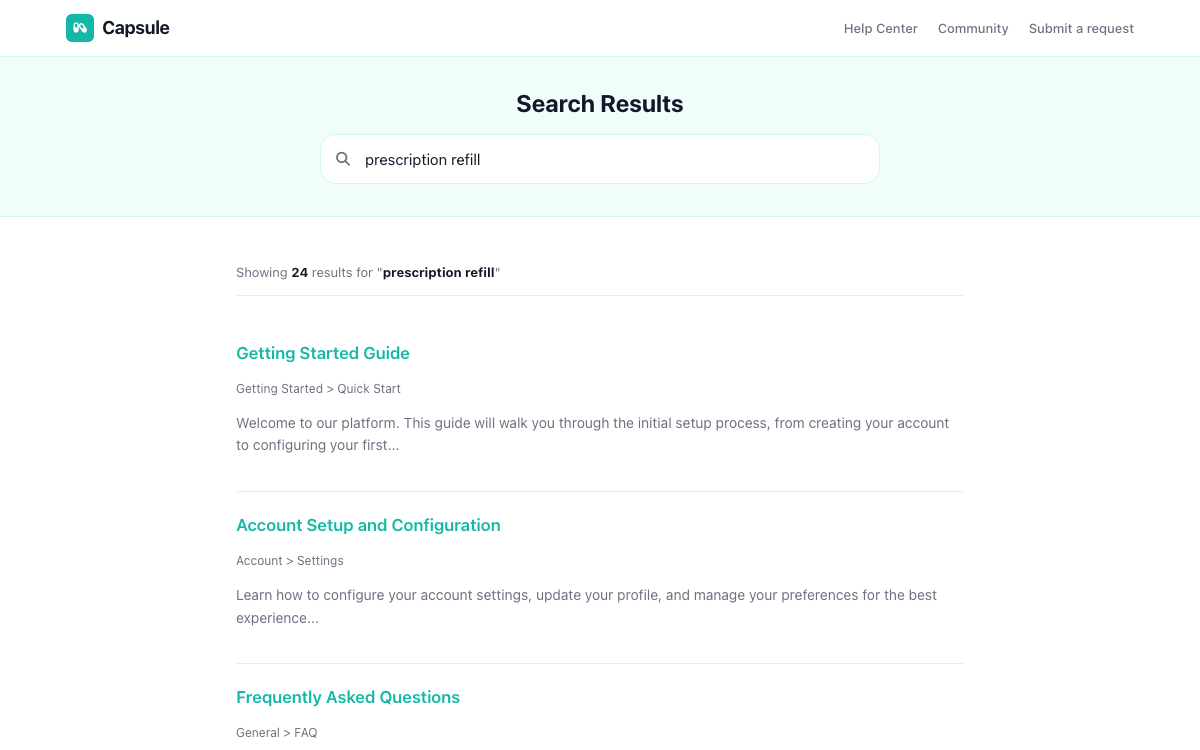 Capsule Search preview