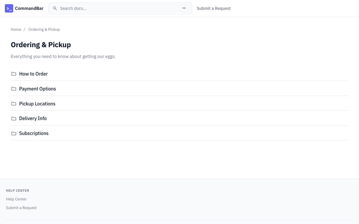 CommandBar Category preview