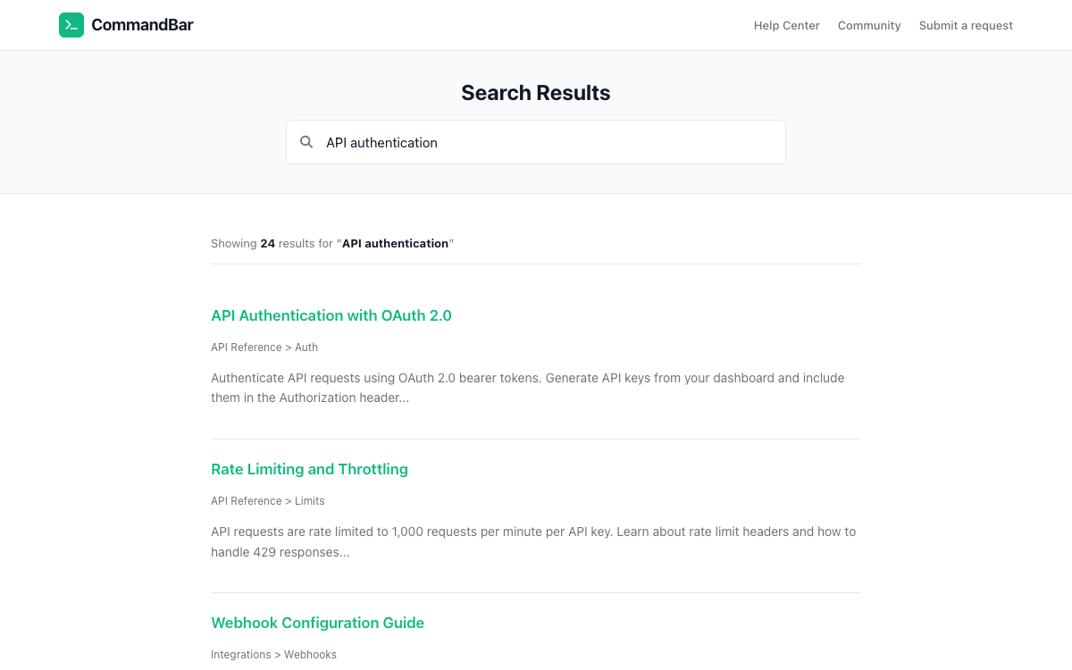 CommandBar Search preview