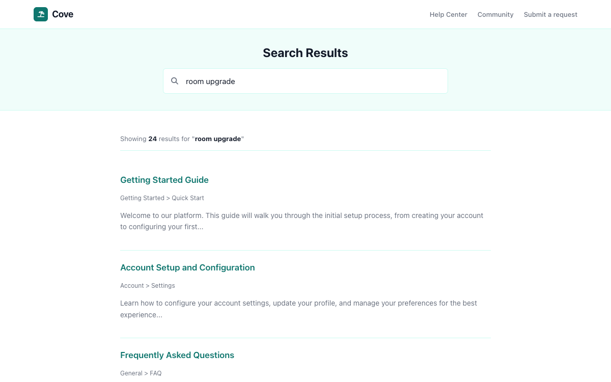 Cove Search preview