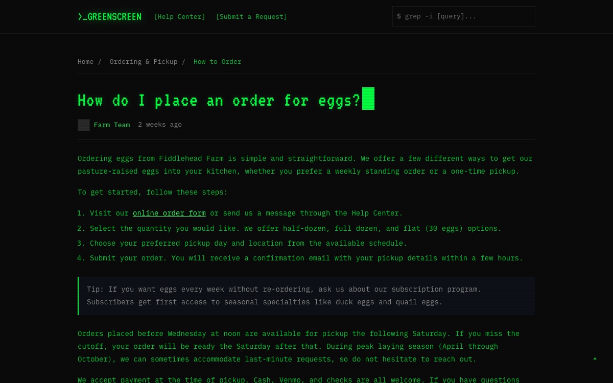 Greenscreen Article preview