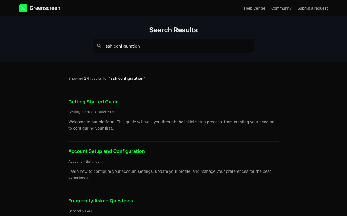 Greenscreen Search preview