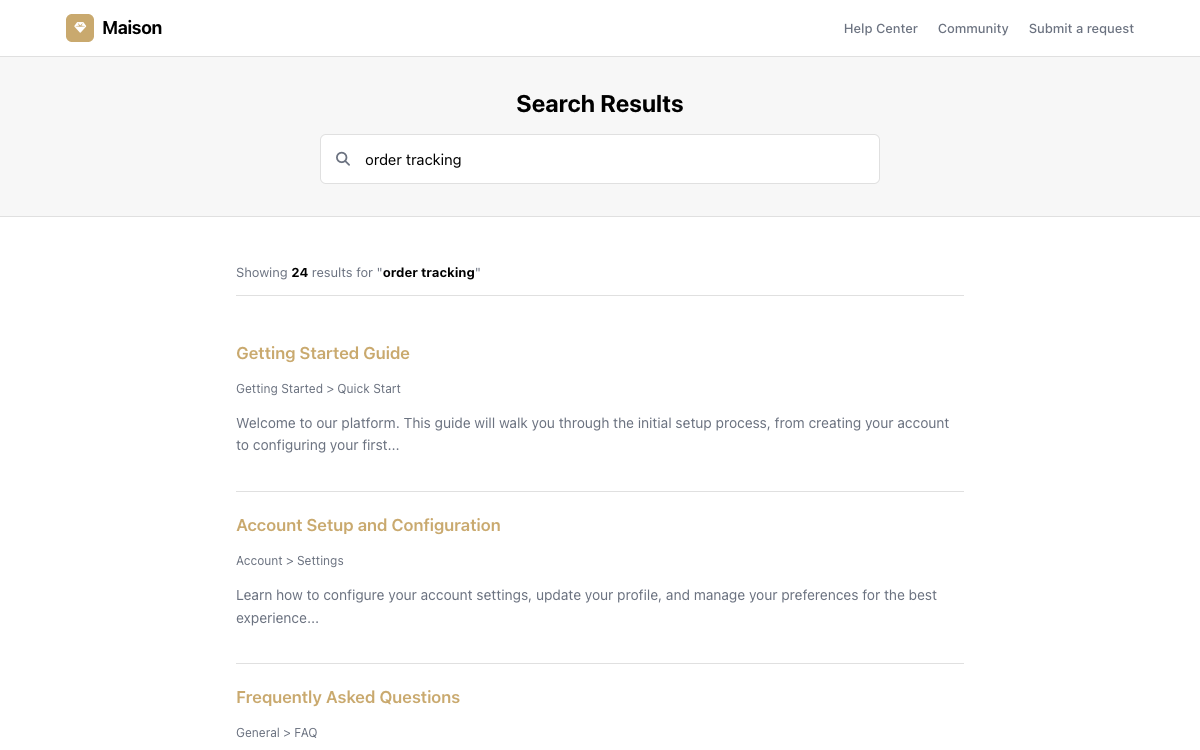 Maison Search preview