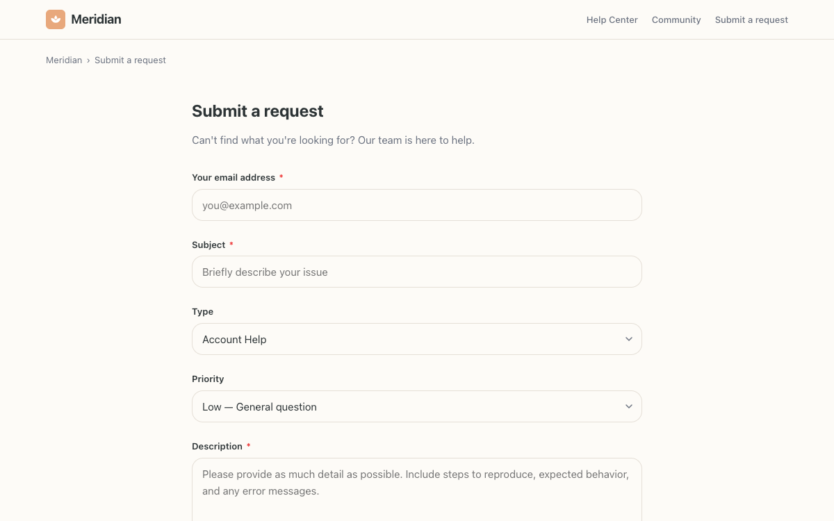 Meridian Request preview