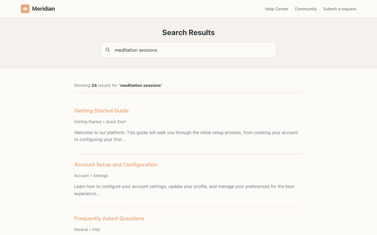 Meridian Search preview