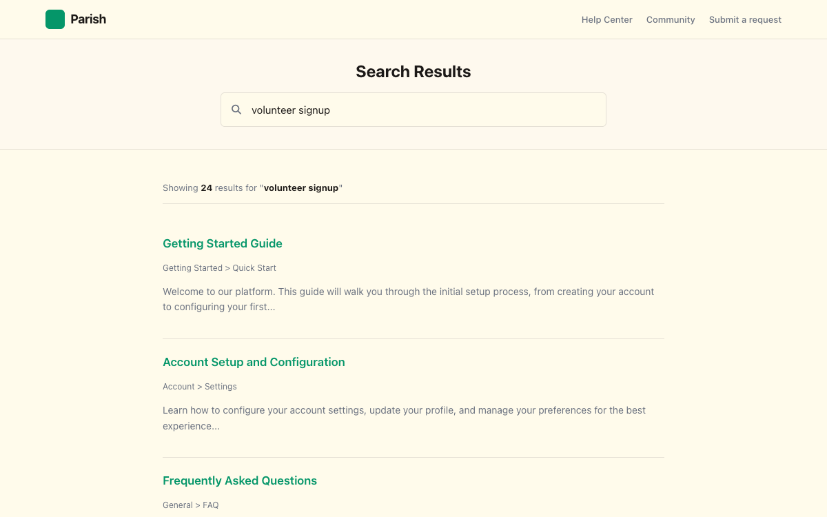Parish Search preview