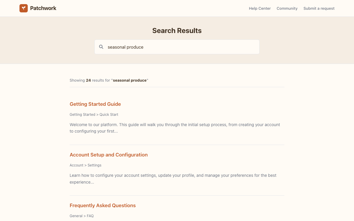 Patchwork Search preview