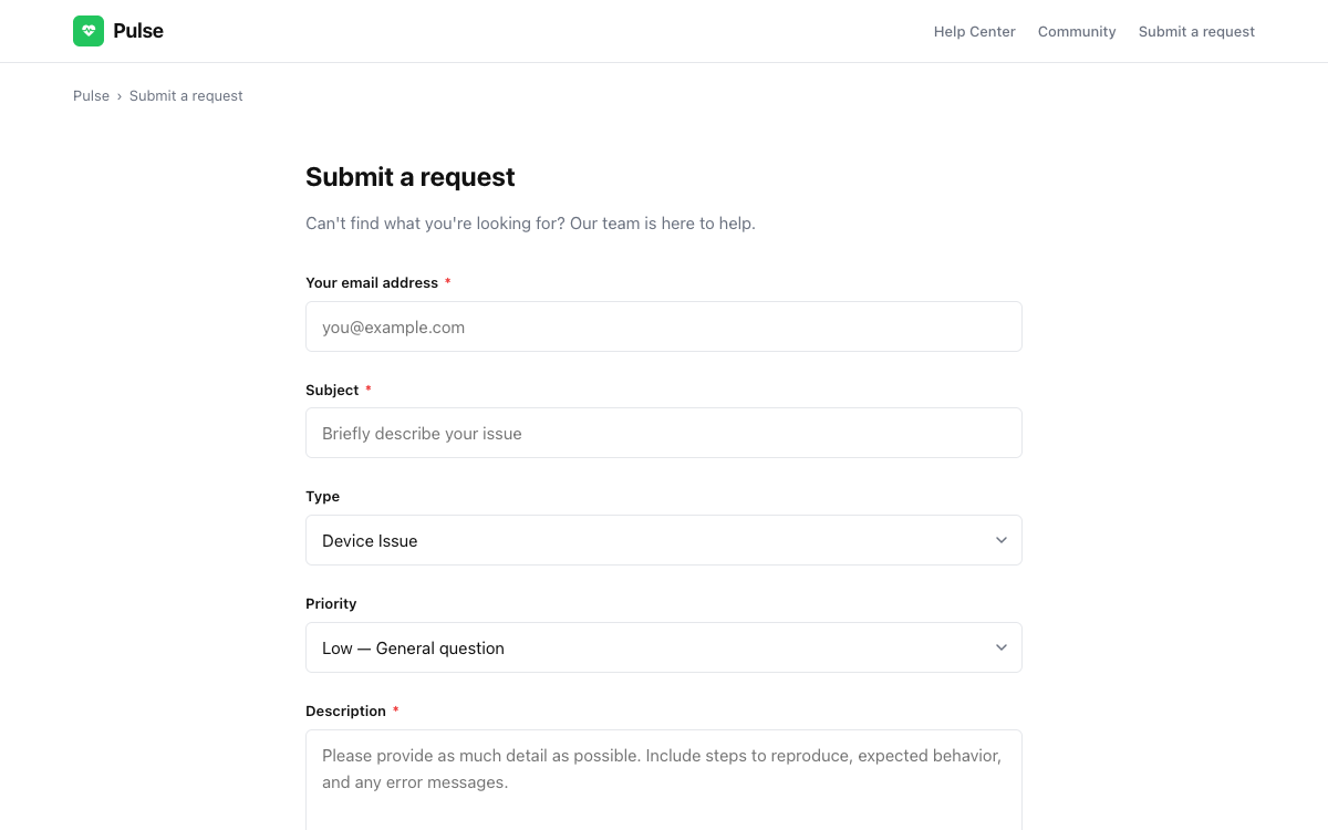 Pulse Request preview