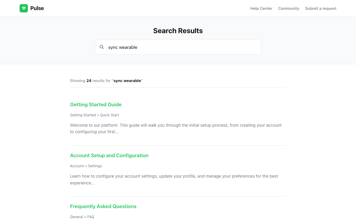 Pulse Search preview
