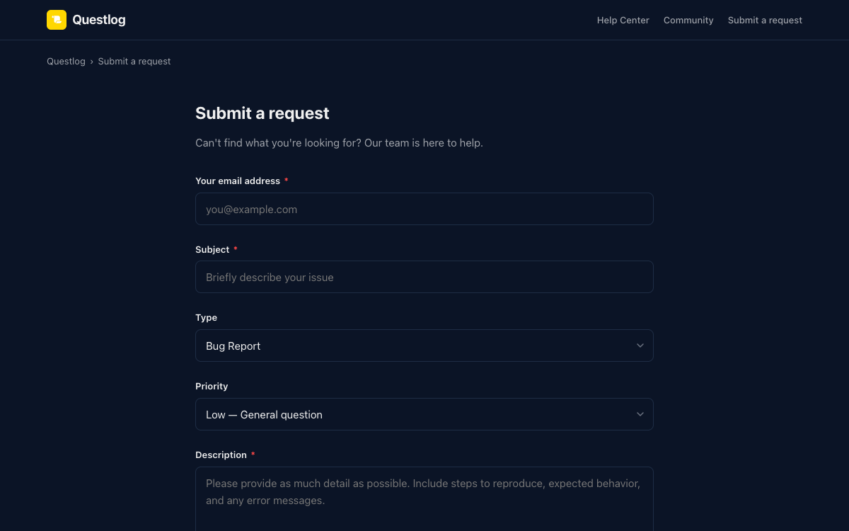 Questlog Request preview