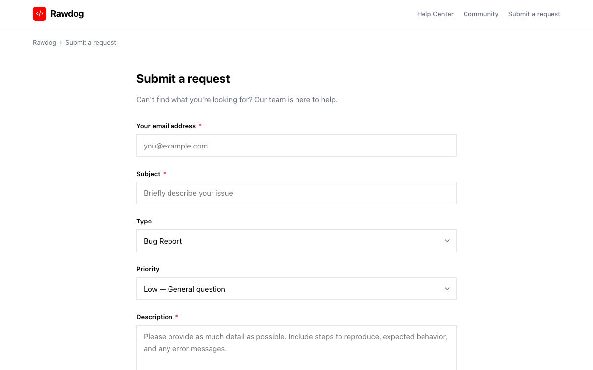 Rawdog Request preview