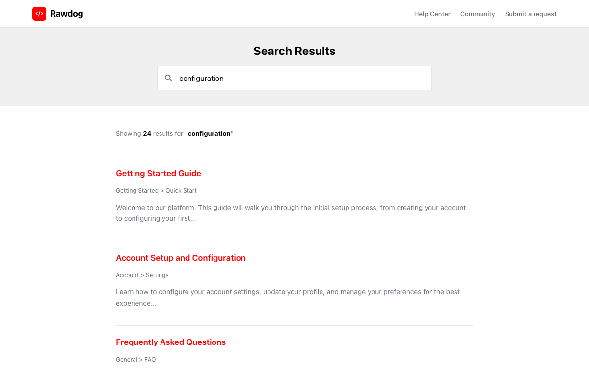 Rawdog Search preview