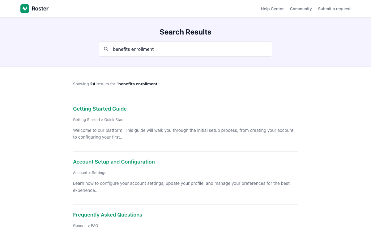 Roster Search preview