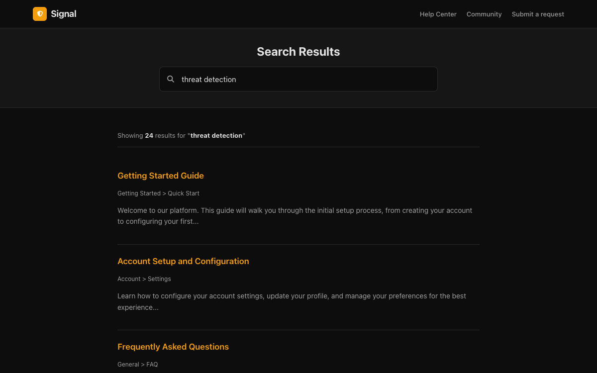 Signal Search preview