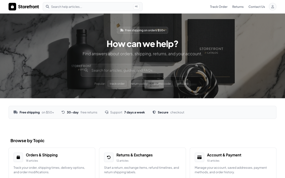 Storefront preview