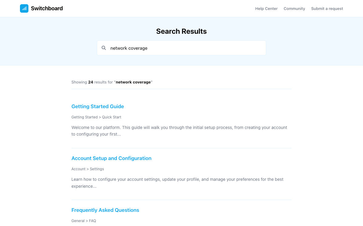 Switchboard Search preview