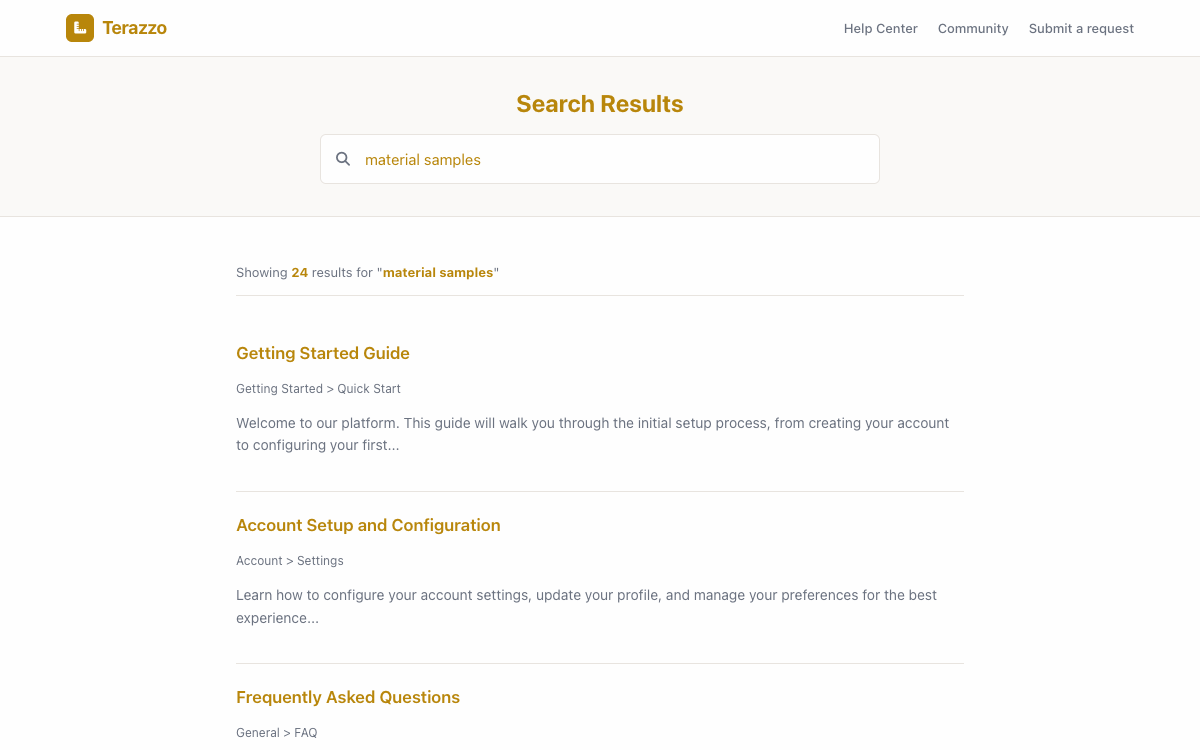 Terazzo Search preview