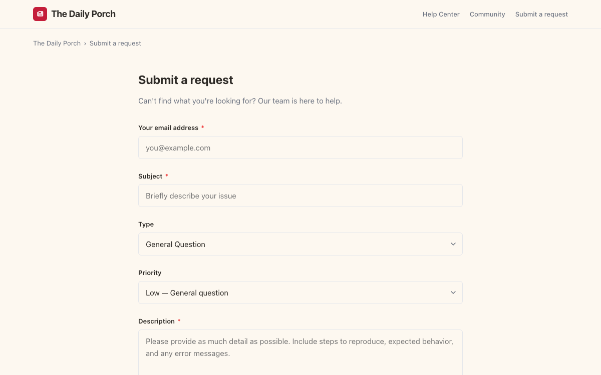 The Daily Porch Request preview
